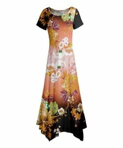 Lily | Rust & Black Floral Handkerchief Maxi Dress - Women & Plus