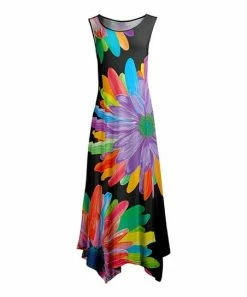 Lily | Black & Purple Floral Sleeveless Maxi Dress - Women & Plus