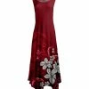 Lily | Red & White Floral Sleeveless Handkerchief Maxi Dress - Women