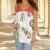 Lily | Coral & White Seahorse Sleeveless V-Neck Tunic - Women