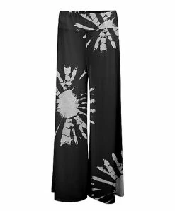 Lily | Black & Gray Tie-Dye Wide-Band Palazzo Pants - Women
