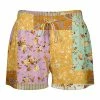 Lily | Yellow & Pink Floral Patchwork Tie-Waist Shorts - Women