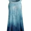 Lily | Aqua & Blue Tie-Dye Yoke Swing Tunic - Women