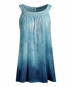 Lily | Aqua & Blue Tie-Dye Yoke Swing Tunic - Women