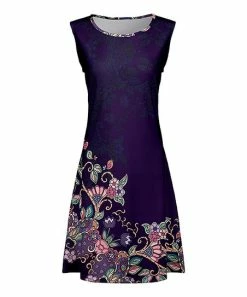 Lily | Purple & Mint Floral A-Line Dress - Women & Plus