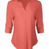 Lily | Coral Notch Neck Curved-Hem Top - Women & Plus