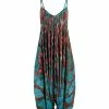 Lily | Rust & Teal Abstract Sleeveless Harem Jumpsuit - Plus