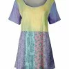 Lily | Yellow & Lavender Floral Patchwork Swing Tunic - Plus