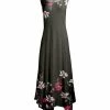 Lily | Gray & Pink Floral Sleeveless Maxi Dress - Women & Plus