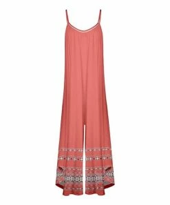 Lily | Rose & White Geometric Sleeveless Wide-Leg Jumpsuit - Women