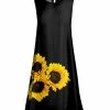 Lily | Black & Yellow Sunflower Sleeveless Shift Dress - Women & Plus
