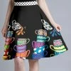 Lily | Black & Purple Teacups A-Line Skirt - Women