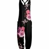 Lily | Black & Mauve Floral Racerback Pocket Jumpsuit - Women
