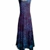 Lily | Purple & Blue Leaves Handkerchief Maxi Dress - Women & Plus