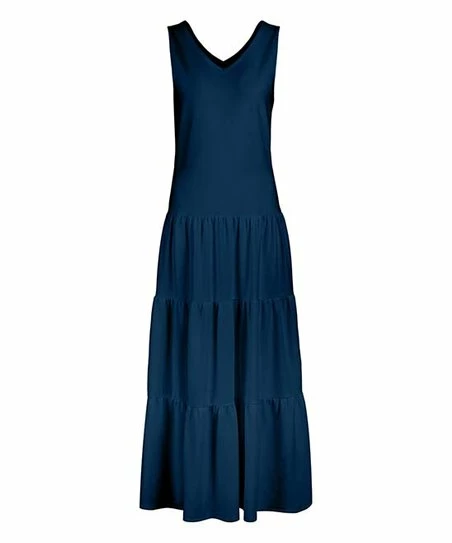 Lily | Navy Sleeveless V-Neck Maxi Dress - Women 1 Lily | Navy Sleeveless V-Neck Maxi Dress - Women