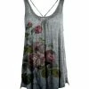 Lily | Gray & Rose Floral Sleeveless Swing Tunic - Plus