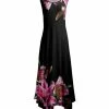 Lily | Black & Pink Floral Handkerchief Maxi Dress - Women & Plus