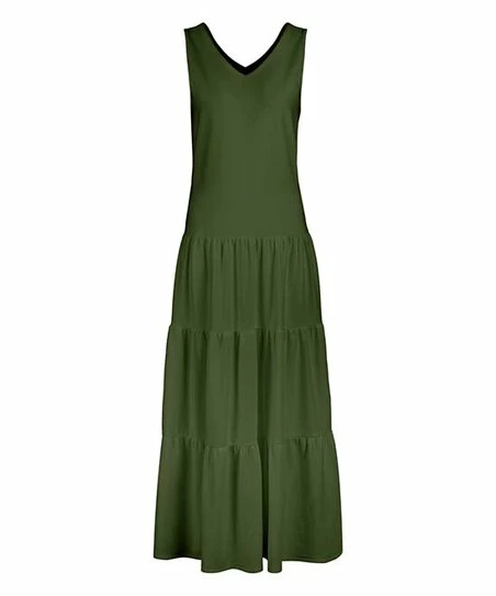 Lily | Green Sleeveless V-Neck Maxi Dress - Women 1 Lily | Green Sleeveless V-Neck Maxi Dress - Women
