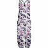 Lily | White & Purple Butterflies Pocket Racerback Jumpsuit - Women