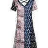 Lily | Red & Navy Stripe Anchor Crisscross-Back V-Neck Dress - Women
