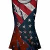 Lily | Red & Blue Stars & Stripes Crewneck Tank - Women