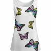Lily | White & Yellow Butterflies Sleeveless Tank - Women