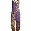 Lily | Purple & Yellow Floral-Patch Pocket Jumpsuit - Women