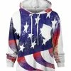 Lily | Blue & Red Stars & Stripes Patch-Pocket Hoodie - Plus