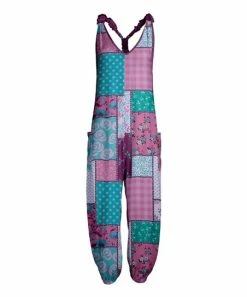 Lily | Teal & Purple Patchwork Pocket Jumpsuit - Plus