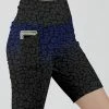 Lily | Gray & Blue Leopard Pocket Bike Shorts - Plus
