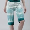 Lily | Teal & White Tie-Dye Bermuda Shorts - Plus