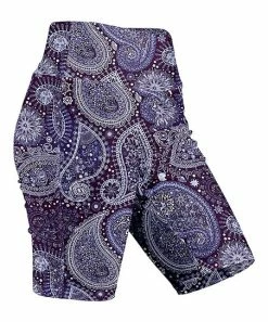 Lily | Purple & Lavender Paisley Bike Shorts - Plus
