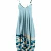 Lily | Blue & Cream Scale V-Neck Sleeveless Harem Jumpsuit - Women