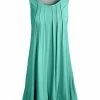 Lily | Light Turquoise Scoop Neck Sleeveless Pleated Tunic - Women