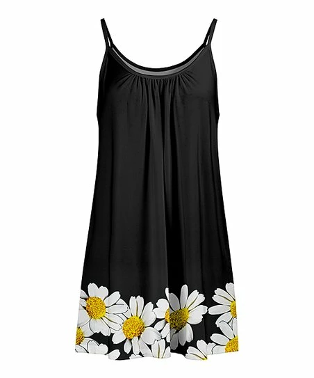 Lily | Black & White Daisy Sleeveless Tunic - Plus 1 Lily | Black & White Daisy Sleeveless Tunic - Plus
