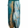 Lily | Teal & Gold Marble Side-Pocket Harem Pants - Women