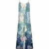 Lily | Turquoise & Cream Paisley Sleeveless Palazzo Jumpsuit - Plus