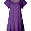 Lily | Purple Flutter-Sleeve Tunic - Plus