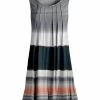 Lily | Gray & Navy Stripe Pleated Sleeveless Tunic - Women