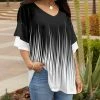Lily | White & Black Abstract Ruffle-Sleeve V-Neck Tunic - Women