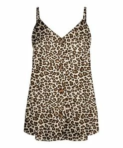 Lily | Beige Leopard V-Neck Tank - Plus