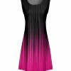 Lily | Pink & Black Abstract Pleat-Front Sleeveless Dress - Women