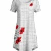 Lily | White & Red Floral Short-Sleeve A-Line Dress - Women