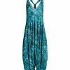 Lily | Teal & Black Leaf Sleeveless Harem Jumpsuit - Women