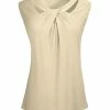 Lily | Cream Twist-Front Cap-Sleeve Tunic - Women & Plus