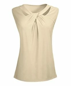 Lily | Cream Twist-Front Cap-Sleeve Tunic - Women & Plus