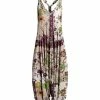 Lily | Beige & Green Floral Sleeveless Harem Jumpsuit - Plus