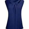 Lily | Blue Twist-Front Cap-Sleeve Tunic - Women