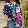 Lily | Black Polka Dot & Floral Layered-Sleeve Tunic - Women