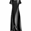 Lily | Black & Gray Abstract Short-Sleeve Maxi Dress - Women & Plus